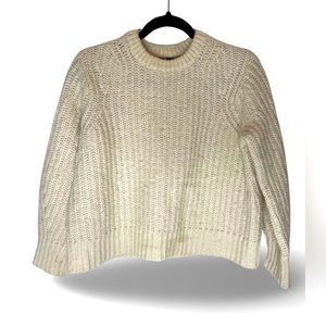 Calvin Klein Solid Wool Cream Sweater Crew Neck Soft & Cozy